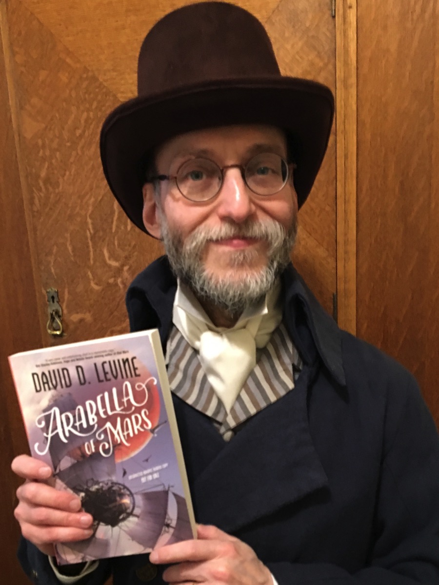 David in Regency outfit with Arabella and hat.jpg David in Regency outfit with Arabella and hat